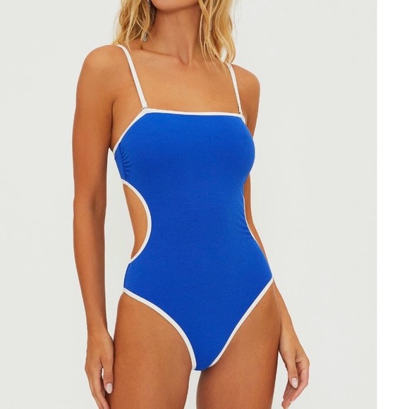 NWT Beach Riot Daphne Blue One-Piece Swimsuit Size M Removable Straps Open Back - Picture 5 of 15